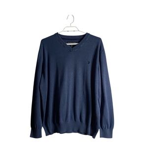 U.S. Polo Assn Men's Blue Classic V-Neck Pullover Sweatshirt